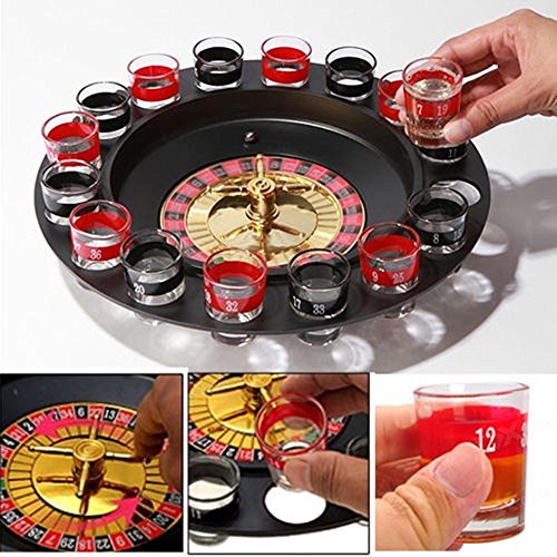 Drinking Game - 16 Shot Glasses Roulette Set